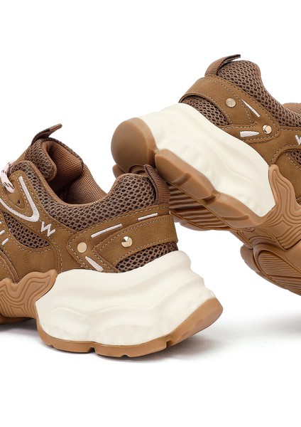 Kadın Camel Bağcıklı Kalın Tabanlı Sneaker 25AFD430414