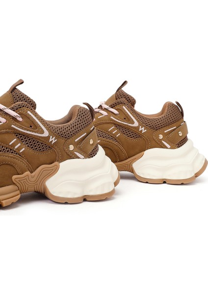 Kadın Camel Bağcıklı Kalın Tabanlı Sneaker 25AFD430414