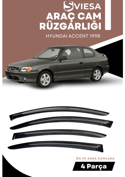 Hyundaı Accent 1998 Uyumlu Oto Camlara Özel Ölçü Cam Rüzgarlığı Rüzgarlık