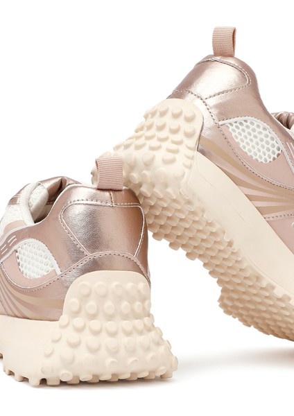 Kadın Pembe Bağcıklı Kalın Tabanlı Sneaker 25AFD430514