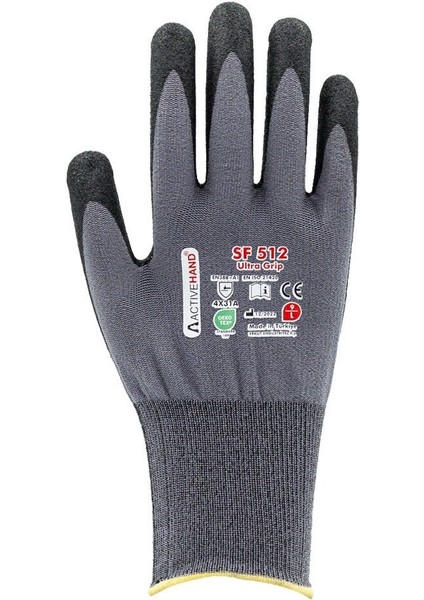 Köpük Nitril Kaplı Sandy Finish Polyester Eldiven Sf 512 Gr/sy No:7