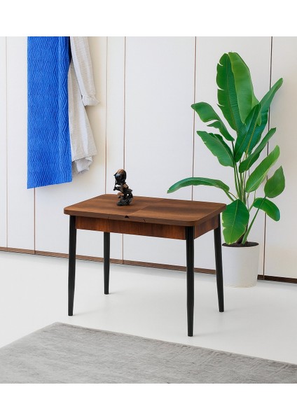 Milano Ortadan Açılır Büyüyen Ahşap Yemek Masası Ceviz 60X100CM Sadece Masa Fiyatıdır