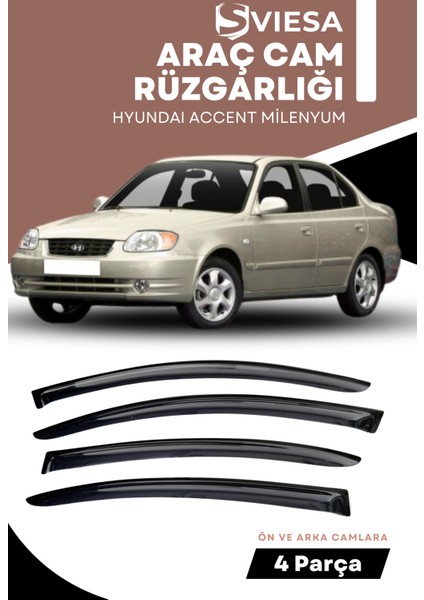Hyundaı Accent Milenyum Uyumlu Oto Camlara Özel Ölçü Cam Rüzgarlığı Rüzgarlık