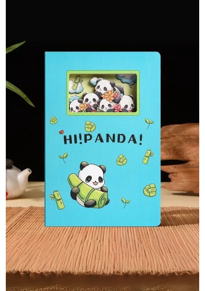 Sevimli Panda Temalı 3D Stereo Katmanlı Oyma Sayfalı Defter 20,8 x 14 cm 120 Yaprak