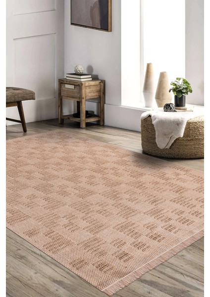 Novella Modern Halı Koleksiyonu | Tozumaz, Hasır Renk, Jüt Taban, Saçaklı Dekoratif Kilim
