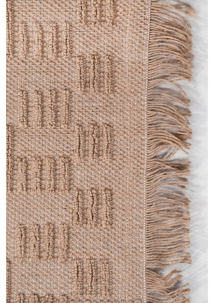 Novella Modern Halı Koleksiyonu | Tozumaz, Hasır Renk, Jüt Taban, Saçaklı Dekoratif Kilim