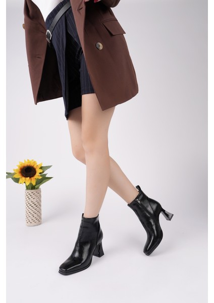 Celina Küt Burun Fermuarlı Topuklu Kadın Bot indirimleri