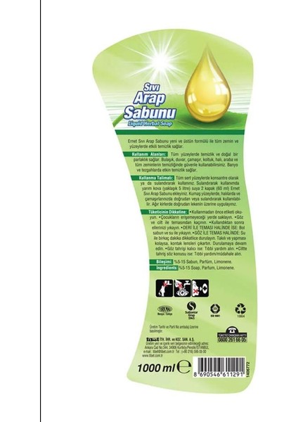 3lü Temizlik Seti (Ernet Arap Sabunu 1 Lt+Ernet Çamaşır Sodası 2 Kg+Ernet Karbonat 1,5 Kg) fırsatları