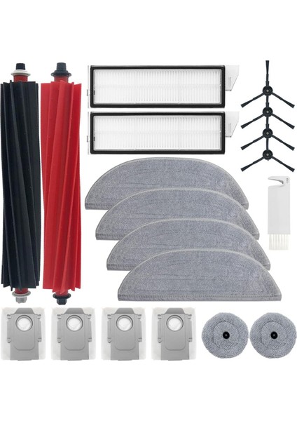 Roborock S8 Maxv Ultra Robot Vakum Süpürücü Ana Yan Fırçalar Mop Bezleri Hepa Filtreleri Toz Çanta Aksesuarları (Yurt Dışından)