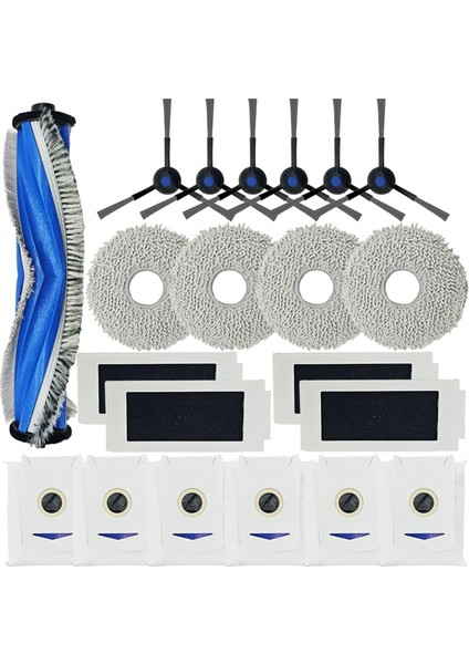 Yeedi M12 Pro+ Robot Vakum Ana Yan Fırça Hepa Filtre Paspası Pad Toz Torbaları Yedek Aksesuarlar Kiti (Yurt Dışından)