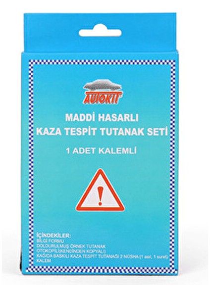 Maddi Hasarlı Kaza Tespit Tutanağı Seti 1 Adet Kalem ile Kolay Kullanım modelleri