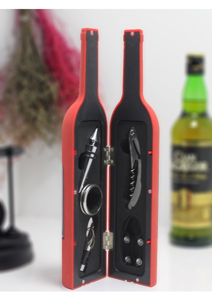 Şişe Tirbuşon Seti Büyük Boy Kırmızı fiyatları