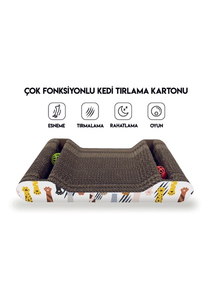 Karton Kedi Tırmalama Çantoplu 38*6*20