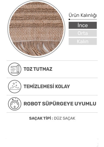 Novella Modern Halı Koleksiyonu | Tozumaz, Hasır Renk, Jüt Taban, Saçaklı Dekoratif Kilim fiyatları