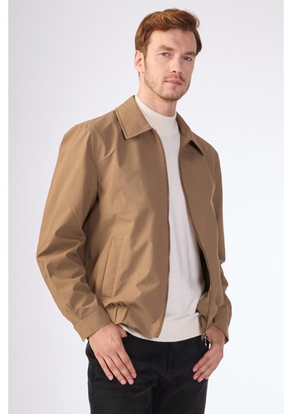Vizon Erkek Regular Fit Düz Klasik Yaka Bomber Mont