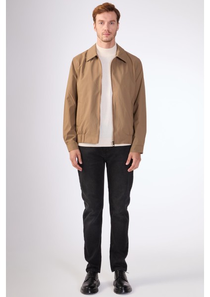 Vizon Erkek Regular Fit Düz Klasik Yaka Bomber Mont