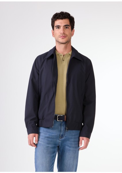 Lacivert Erkek Regular Fit Düz Klasik Yaka Bomber Mont - 104394