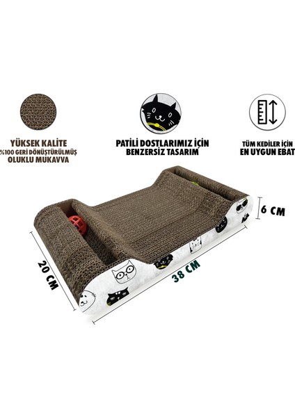 Karton Kedi Tırmalama Çantoplu 38*6*20 fırsatları