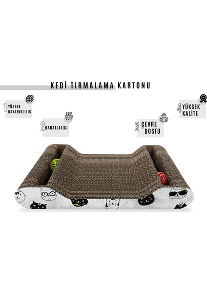 Karton Kedi Tırmalama Çantoplu 38*6*20