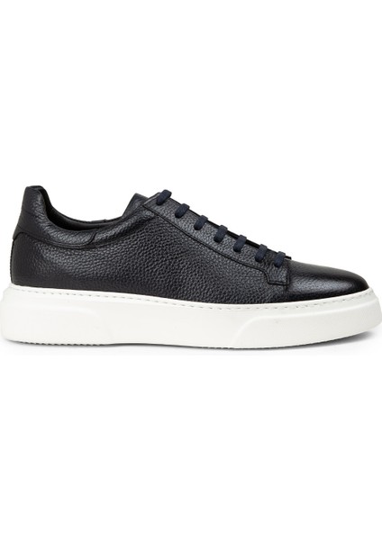 Erkek Hakiki Deri Lacivert Sneaker Ayakkabı - M2501MLCVP02