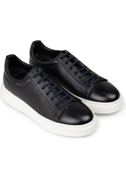 Erkek Hakiki Deri Lacivert Sneaker Ayakkabı - M2501MLCVP02 fırsatları