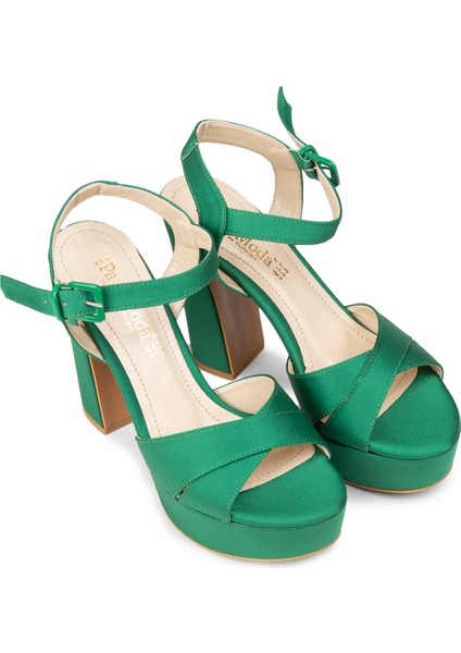 Kadın Yeşil Abiye Ayakkabı - K2023ZYSLM04 fırsatları