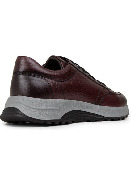 Erkek Bordo Hakiki Deri Sneaker Ayakkabı - 01984MBRDE03 modelleri