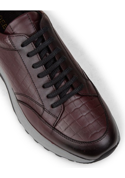 Erkek Bordo Hakiki Deri Sneaker Ayakkabı - 01984MBRDE03 indirimleri
