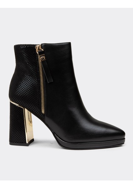 Kadın Siyah Fermuarlı Bot - K2549ZSYHC01