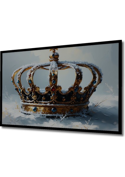 Çerçeve Görünümlü Kar Kraliçesi Tacı Yağlı Boya Görünümlü Dekoratif Ahşap Ev/işyeri/ofis Kare Tablo fiyatları