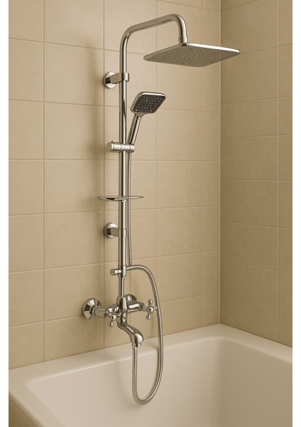 Kare Lüks Robot Banyo Duş Seti