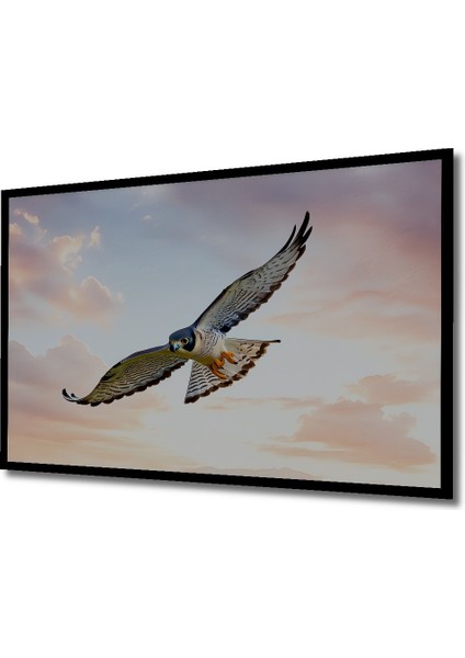 Çerçeve Görünümlü Gökyüzünde Süzülen Şahin Yağlı Boya Görünümlü Dekoratif Ahşap Ofis Kare Tablo fiyatları