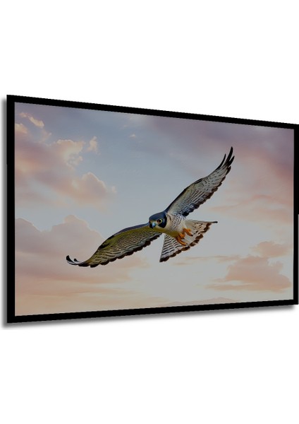 Çerçeve Görünümlü Gökyüzünde Süzülen Şahin Yağlı Boya Görünümlü Dekoratif Ahşap Ofis Kare Tablo modelleri