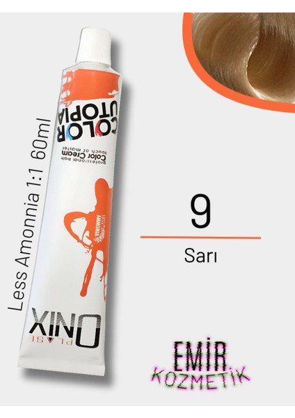 Düşük Amonyaklı Saç Boyası 60ML Sarı 9