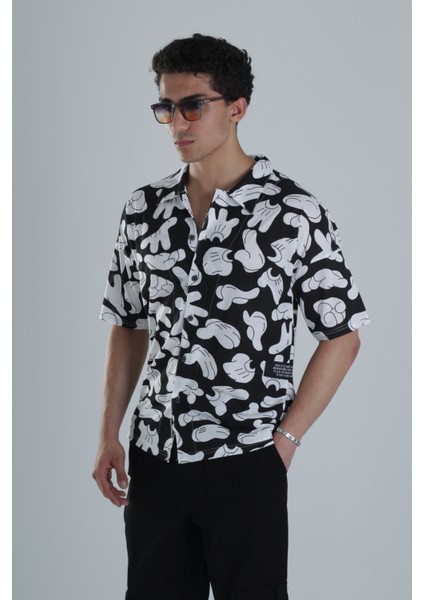 Erkek Siyah Beyaz Summer Style Desenli Gömlek COC1164 fiyatları
