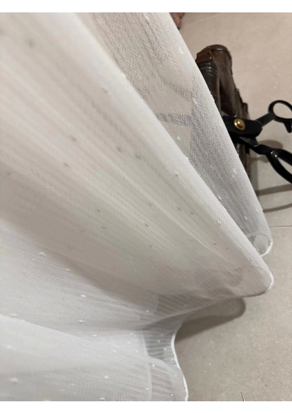 Nivemeshome Mızraklı FIR0914 AR03102 1/2,5 Sık Pileli Beyaz Tül Perde Apm