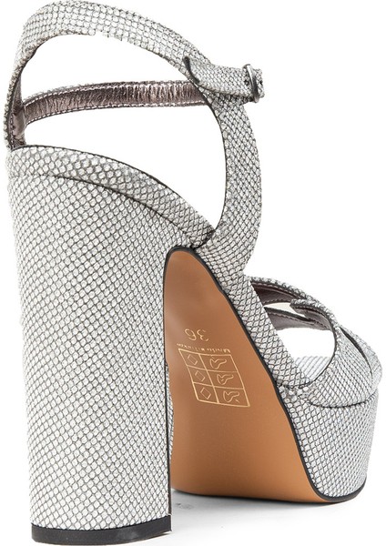 Kadın Gümüş Platform Topuk Abiye Ayakkabı - K2030ZSYHM02 fiyatları