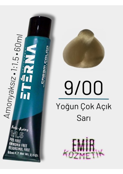 Amonyaksız Doğal Saç Boyası - 9/00 Yoğun Çok Açık Sarı