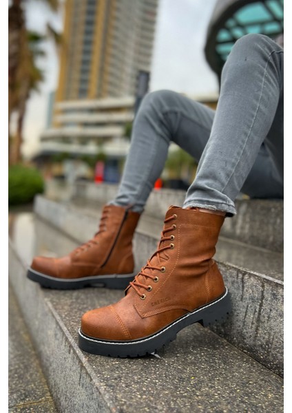 Military Premium Fermuarlı Kışlık Erkek Bot Taba modelleri