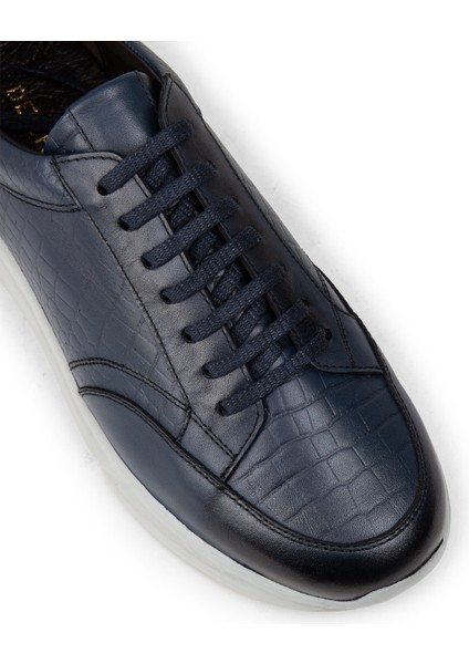 Erkek Hakiki Deri Lacivert Spor Ayakkabı - 01984MLCVE03 indirimleri