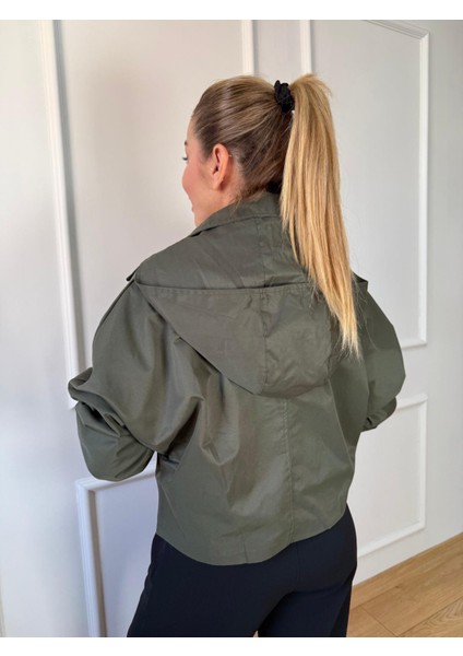 Haki Kapüşonlu Trençkot indirimleri