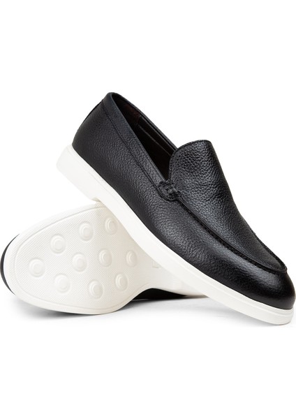 Erkek Hakiki Deri Lacivert Loafer Ayakkabı - 01957MLCVE02 modelleri