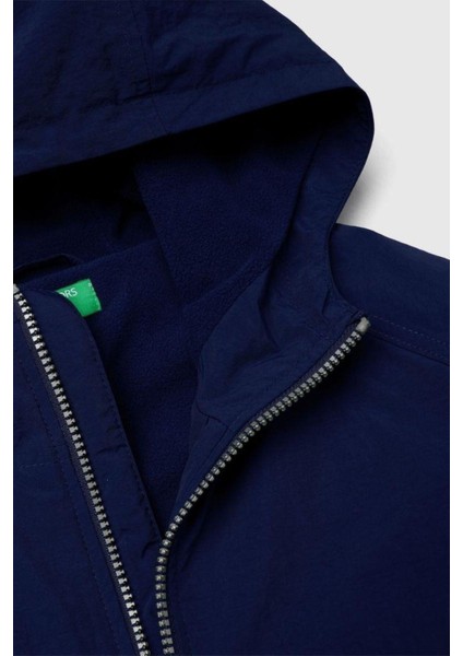 Erkek Çocuk Lacivert Fermuarlı Ribana Detaylı Kapüşonlu Ceket modelleri