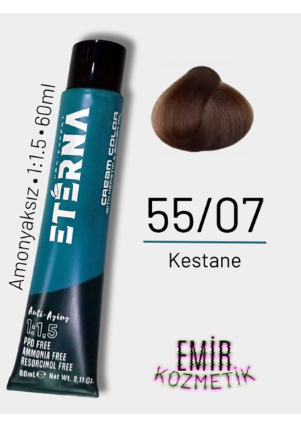 Amonyaksız Doğal Saç Boyası - 55/07 Kestane