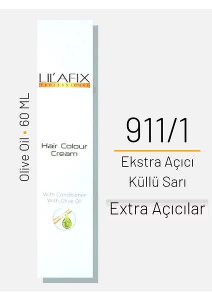 Saç Boyası No 911/1 Ekstra Açıcı Küllü Sarı 60ML