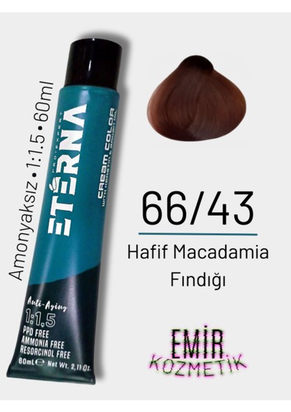 Amonyaksız Doğal Saç Boyası - 66/43 Hafif Macadamia Fındığı