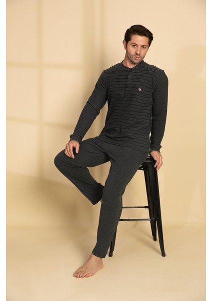 Erkek Selanik Kumaş Uzun Kollu Pijama Takımı 3300