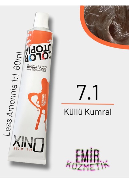 Düşük Amonyaklı Saç Boyası 60ML Küllü Kumral 7.1