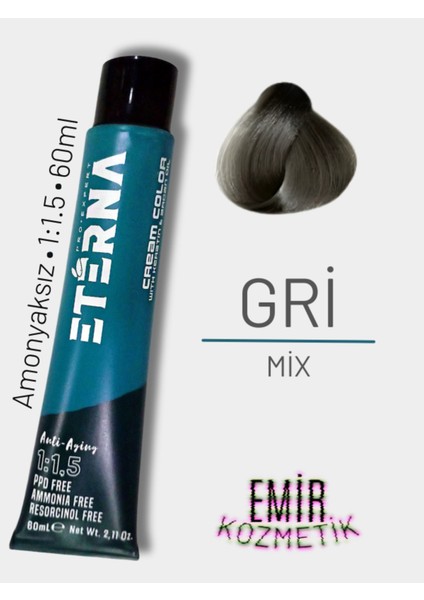 Amonyaksız Doğal Saç Boyası - Mix Gri