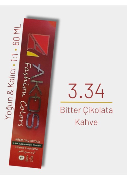 Yoğun Etkili Saç Boyası 60ML - Bitter Çikolata Kahve 3.34